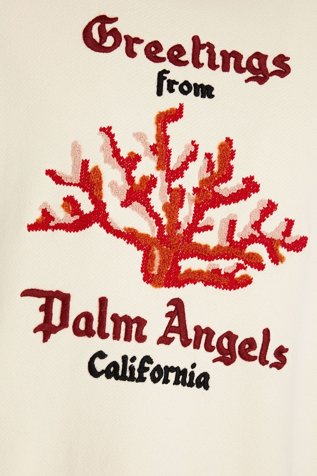 PALM ANGELS Printed French cotton terry-paneled wool-blend sweater