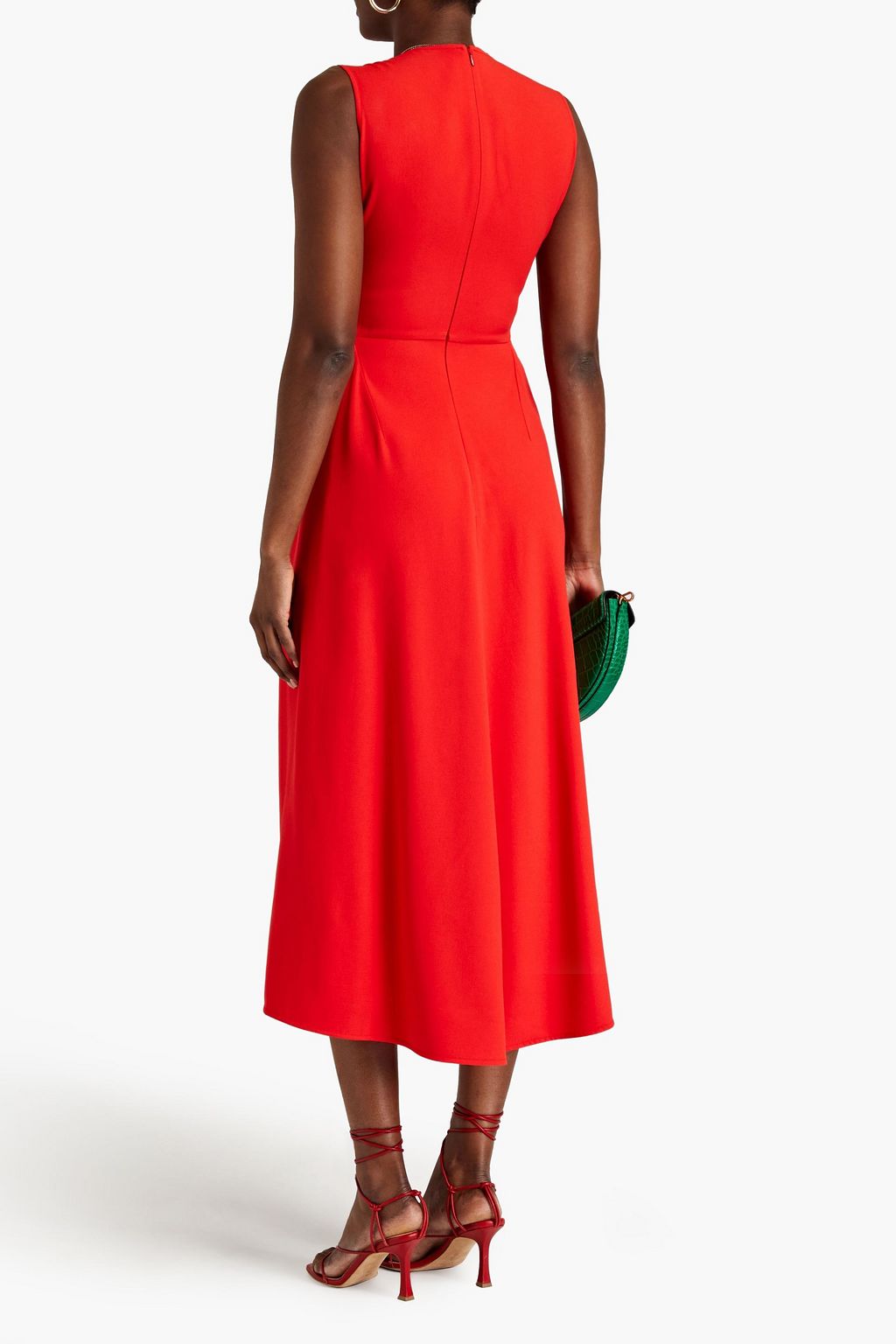 VICTORIA BECKHAM Pleated crepe midi dress
