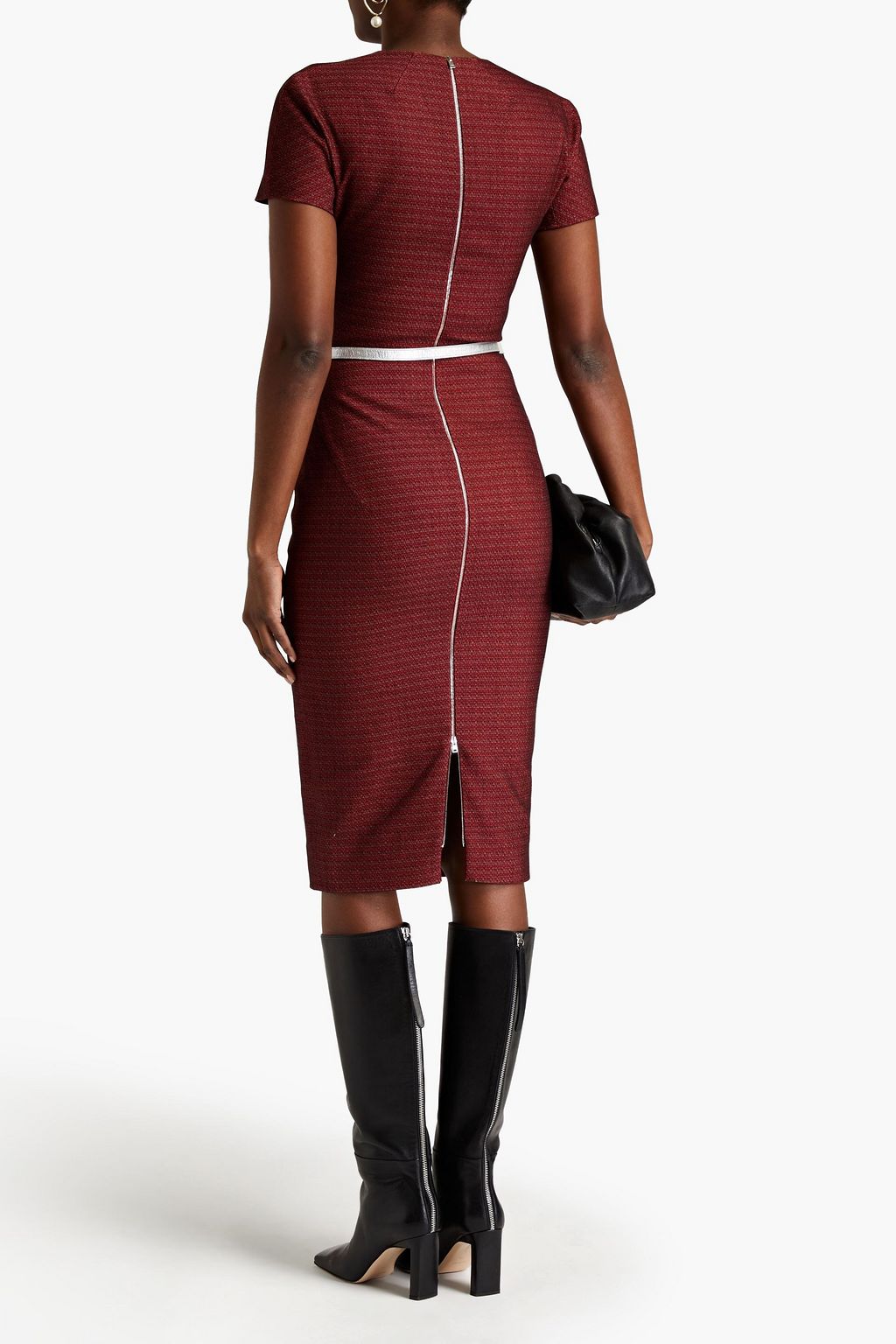 VICTORIA BECKHAM Stretch-cotton jacquard midi dress