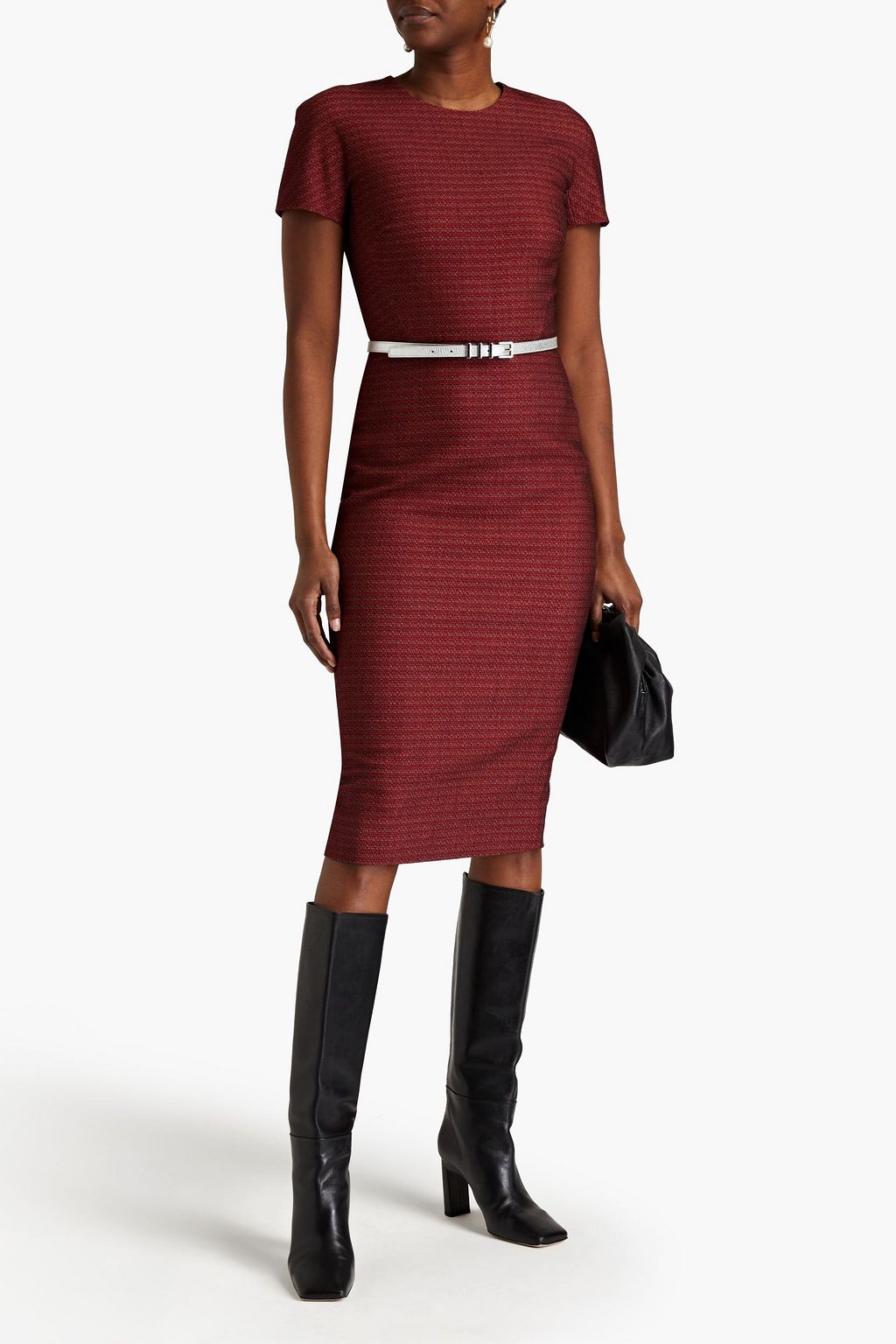 VICTORIA BECKHAM Stretch-cotton jacquard midi dress