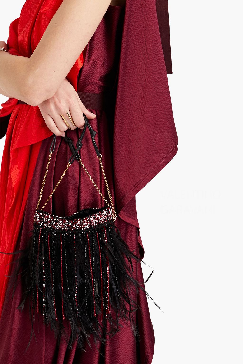VALENTINO GARAVANI Tote Bag aus Satin mit Verzierung
