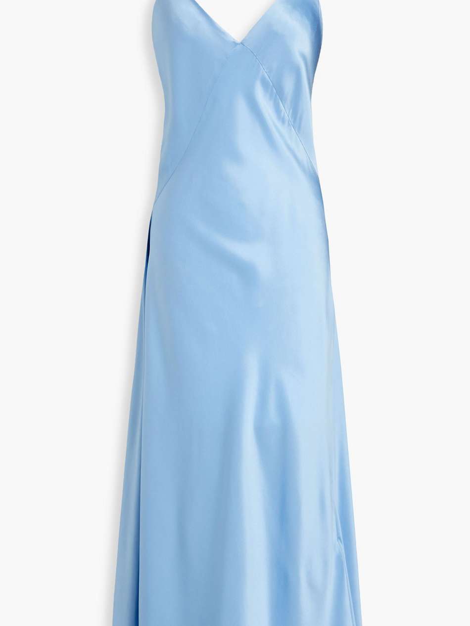 silk-satin crepe midi slip dress