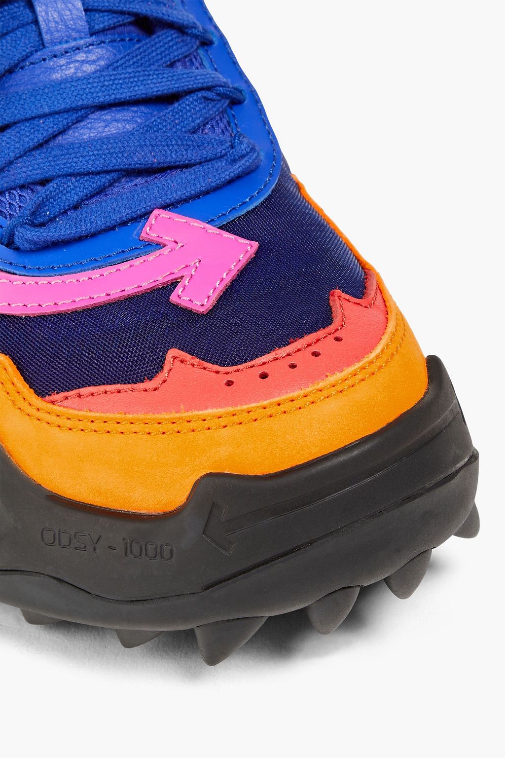 OFF-WHITE™ Odsy-1000 two-tone mesh and leather sneakers