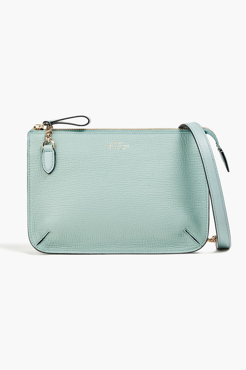 Smythson Double Textured-leather Shoulder Bag In Green