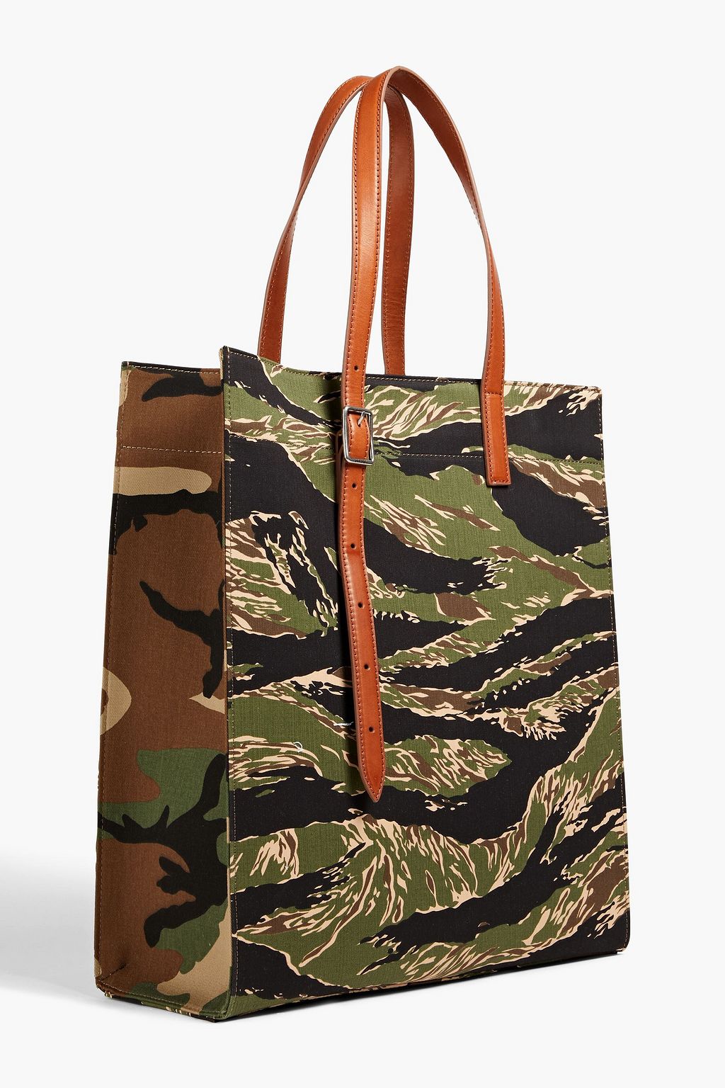 PALM ANGELS Camouflage-print denim tote