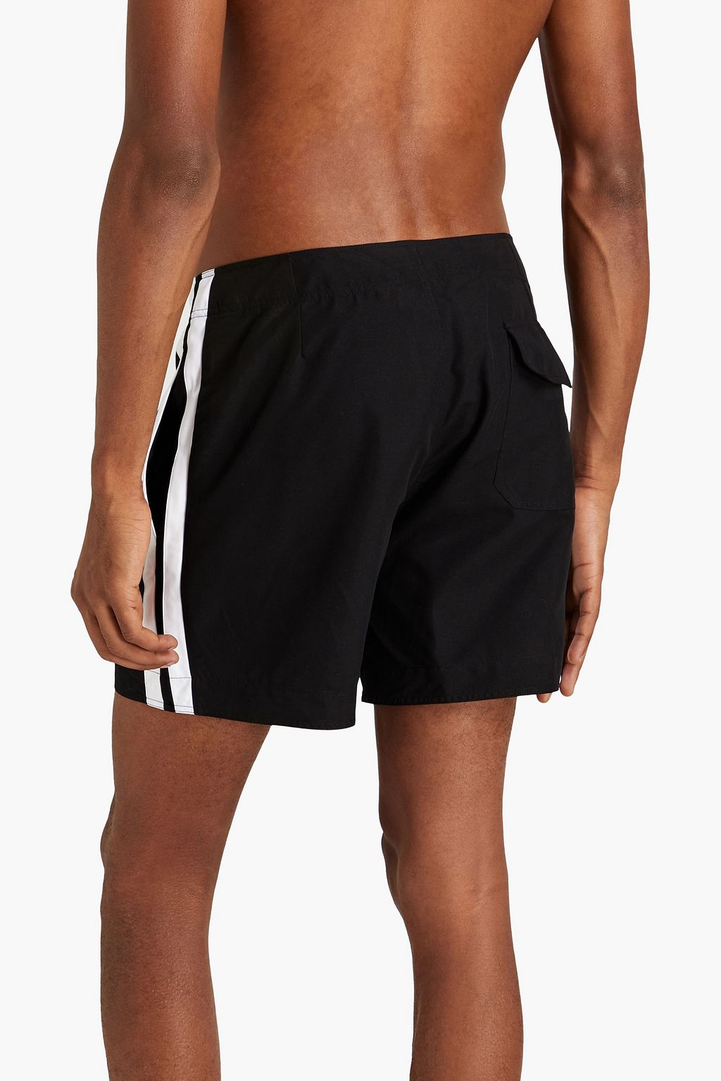 PALM ANGELS Midlength striped twill swim shorts THE