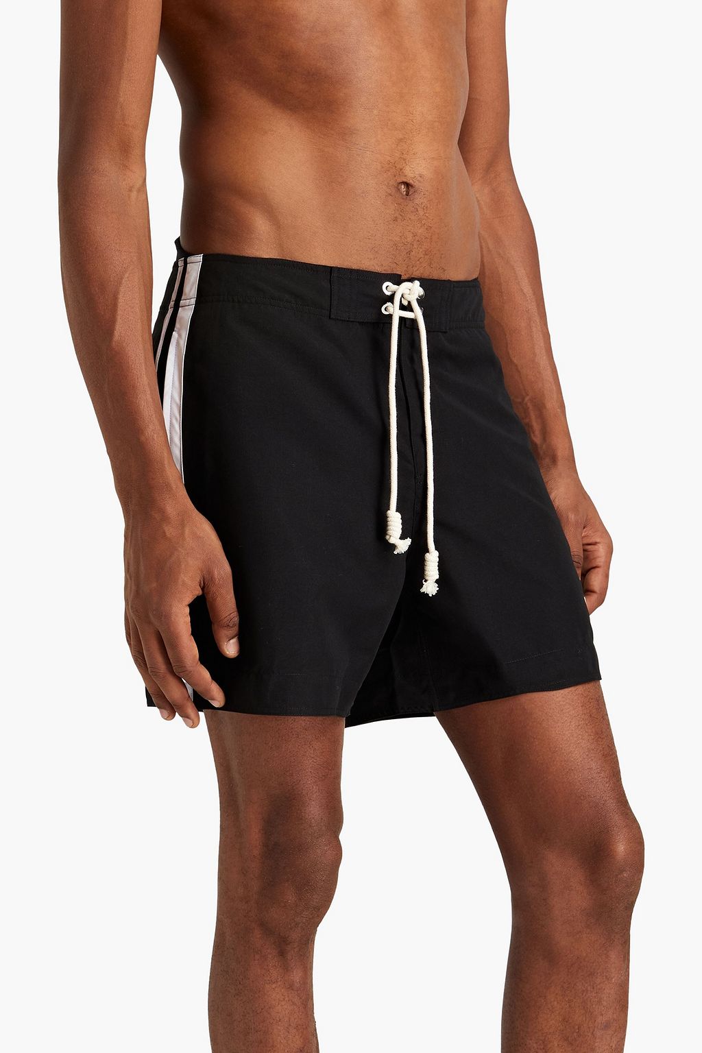 PALM ANGELS Midlength striped twill swim shorts THE