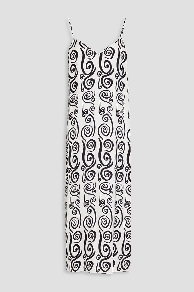 Carina printed cady midi slip dress