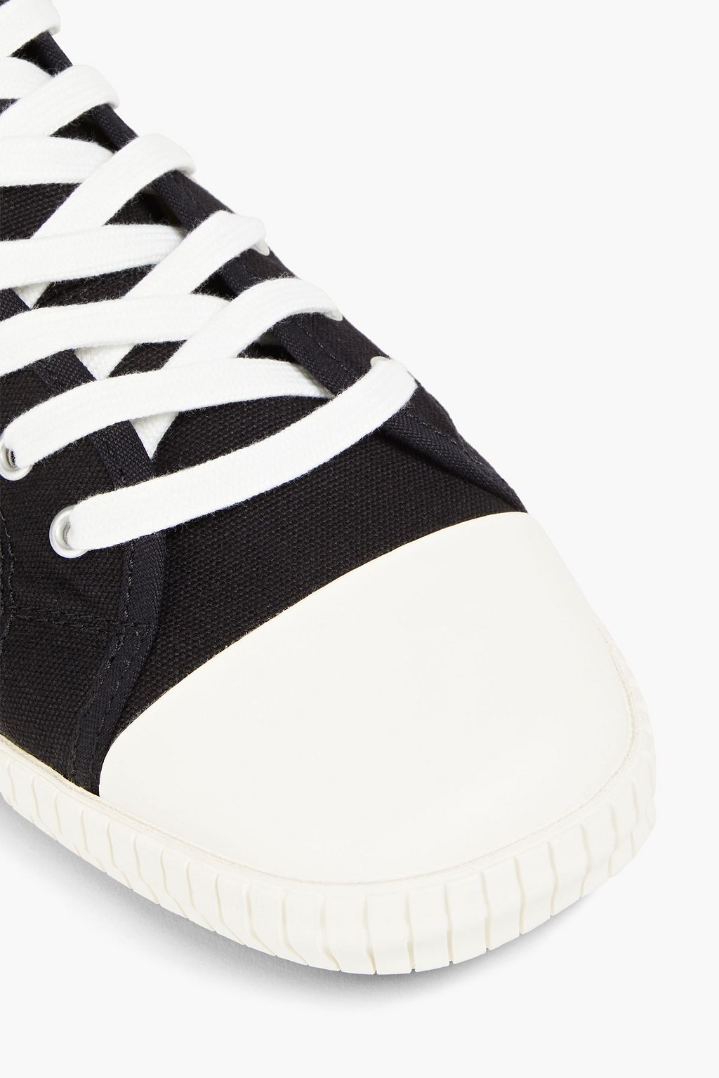 PALM ANGELS Vulcanized embroidered canvas high-top sneakers