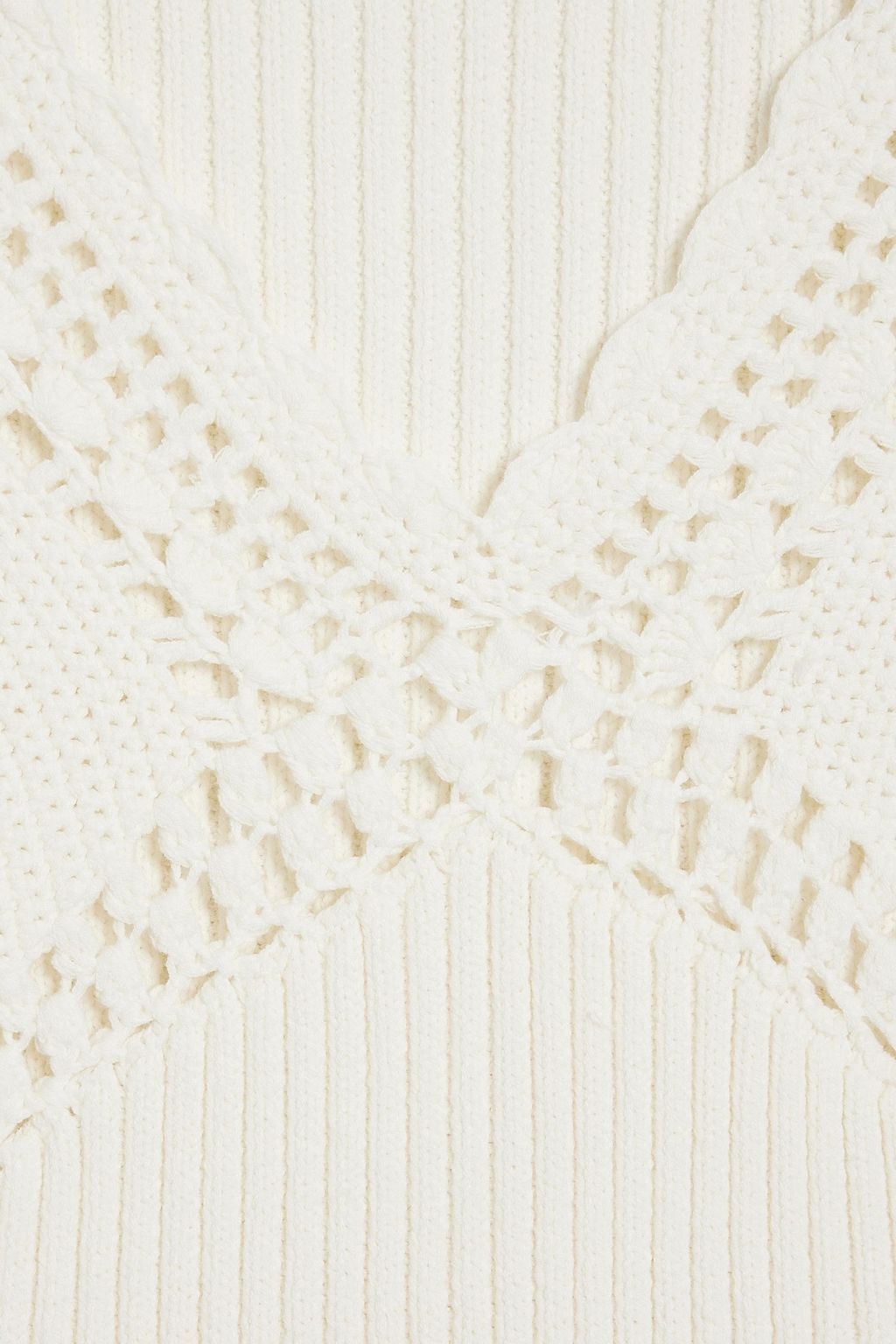 DEREK LAM 10 CROSBY Valencia crocheted ribbed cotton-blend midi dress