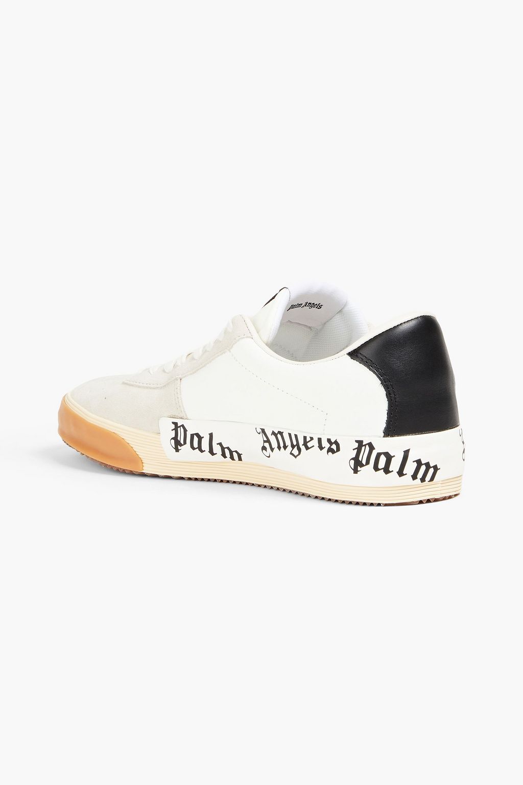 PALM ANGELS New Vulcanized printed leather and suede sneakers