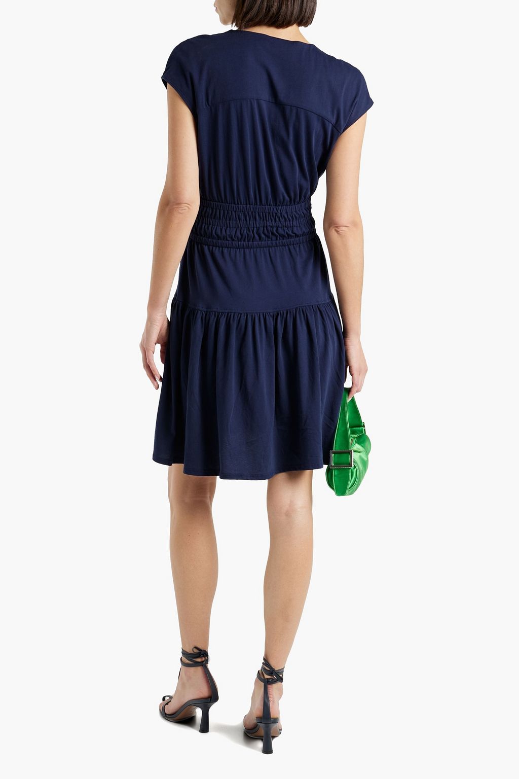DEREK LAM 10 CROSBY Shirred cotton-jersey mini dress