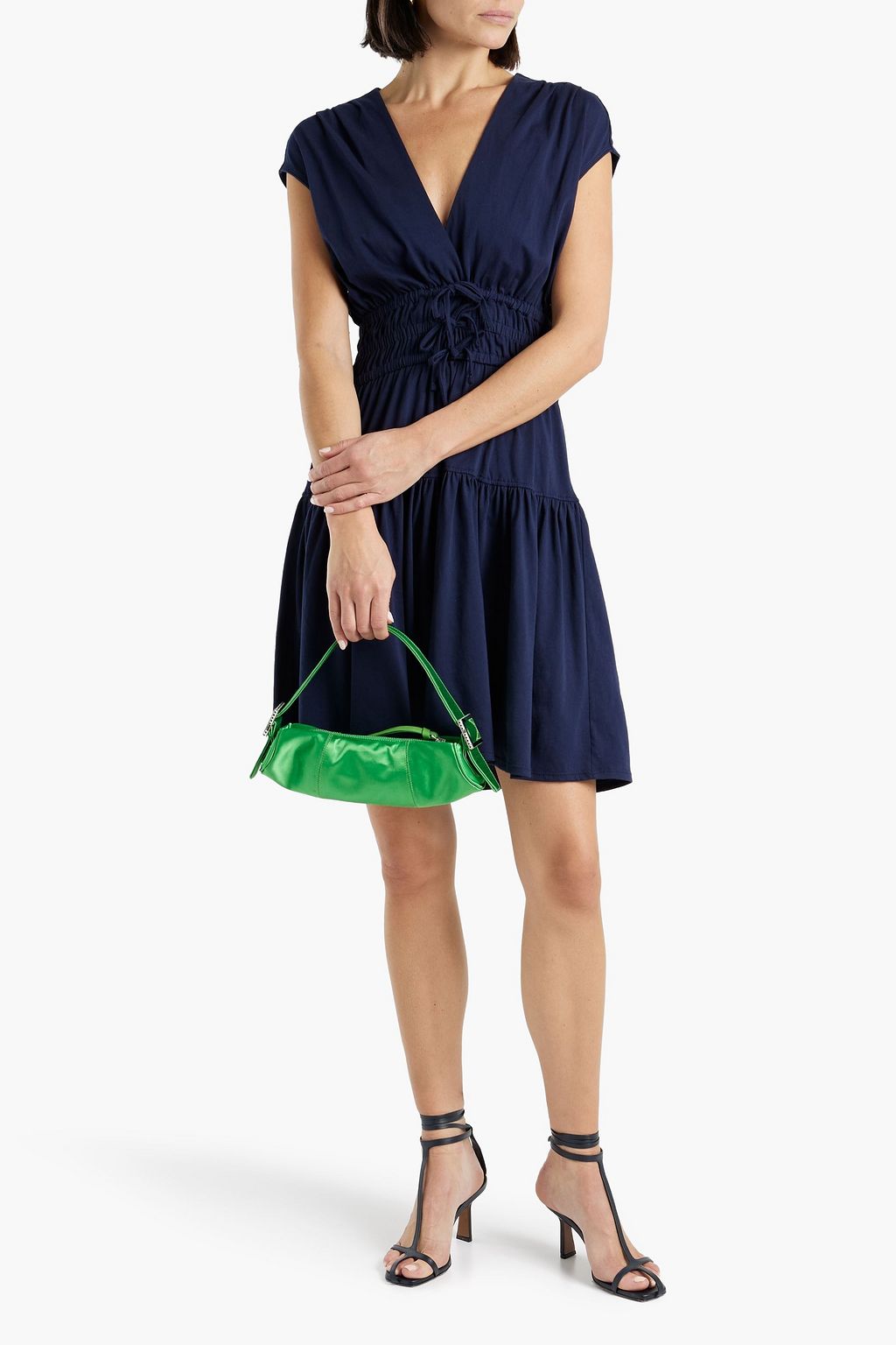 DEREK LAM 10 CROSBY Shirred cotton-jersey mini dress