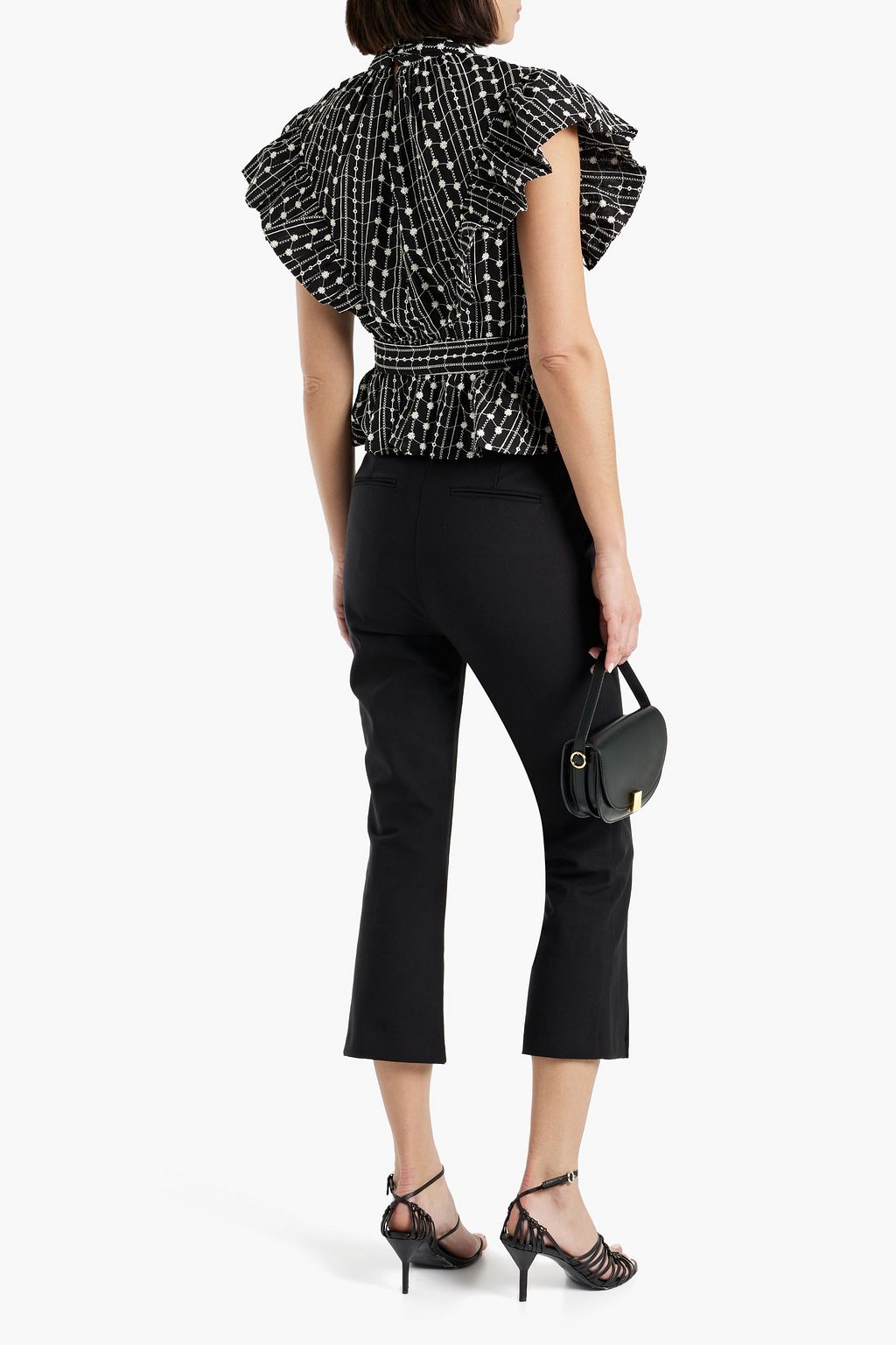 DEREK LAM 10 CROSBY クロップド コットン混 スリムレッグパンツ