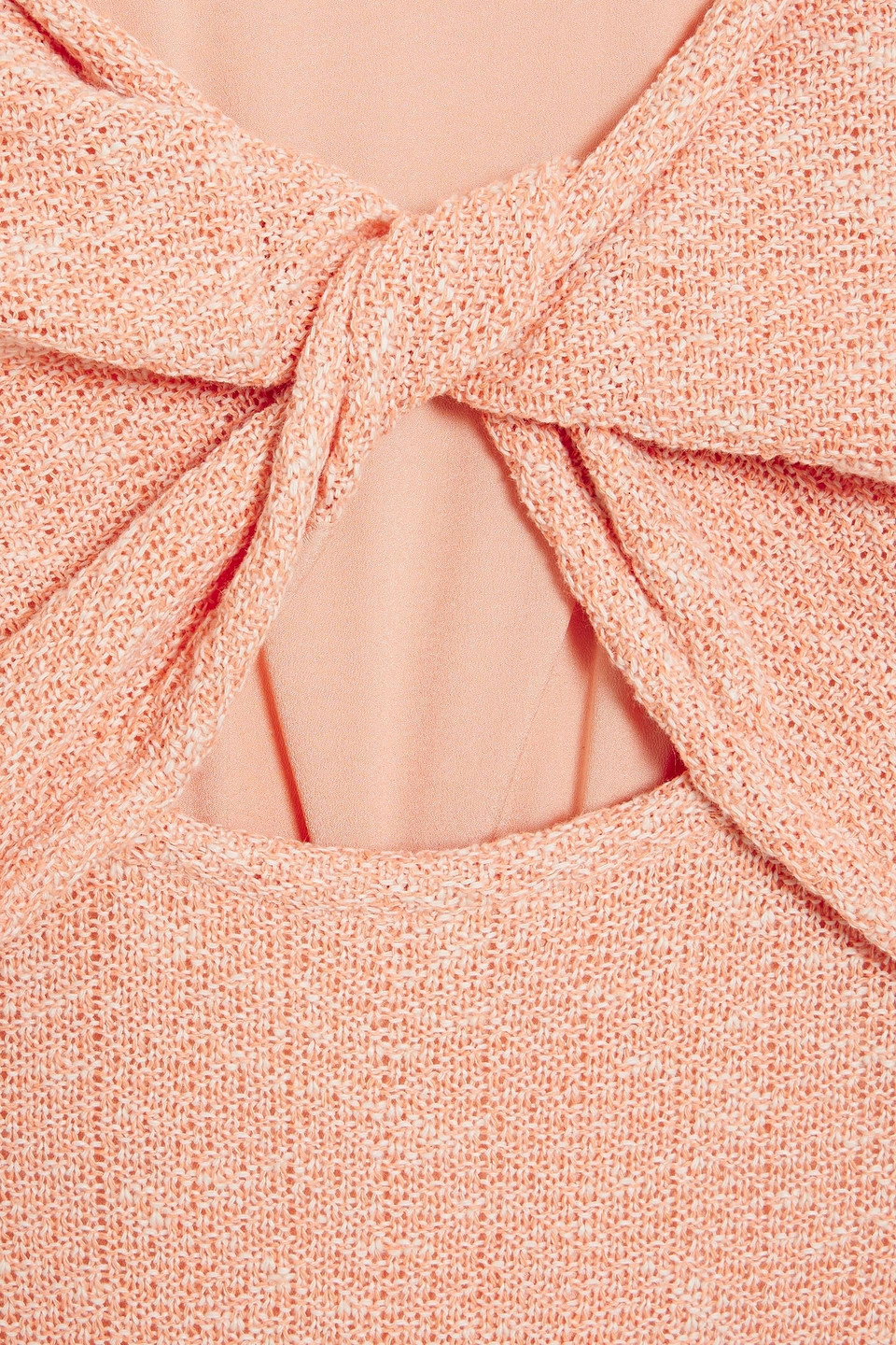 Derek Lam 10 Crosby Barbara Twist Knit Linen-blend Maxi Dress In Peach
