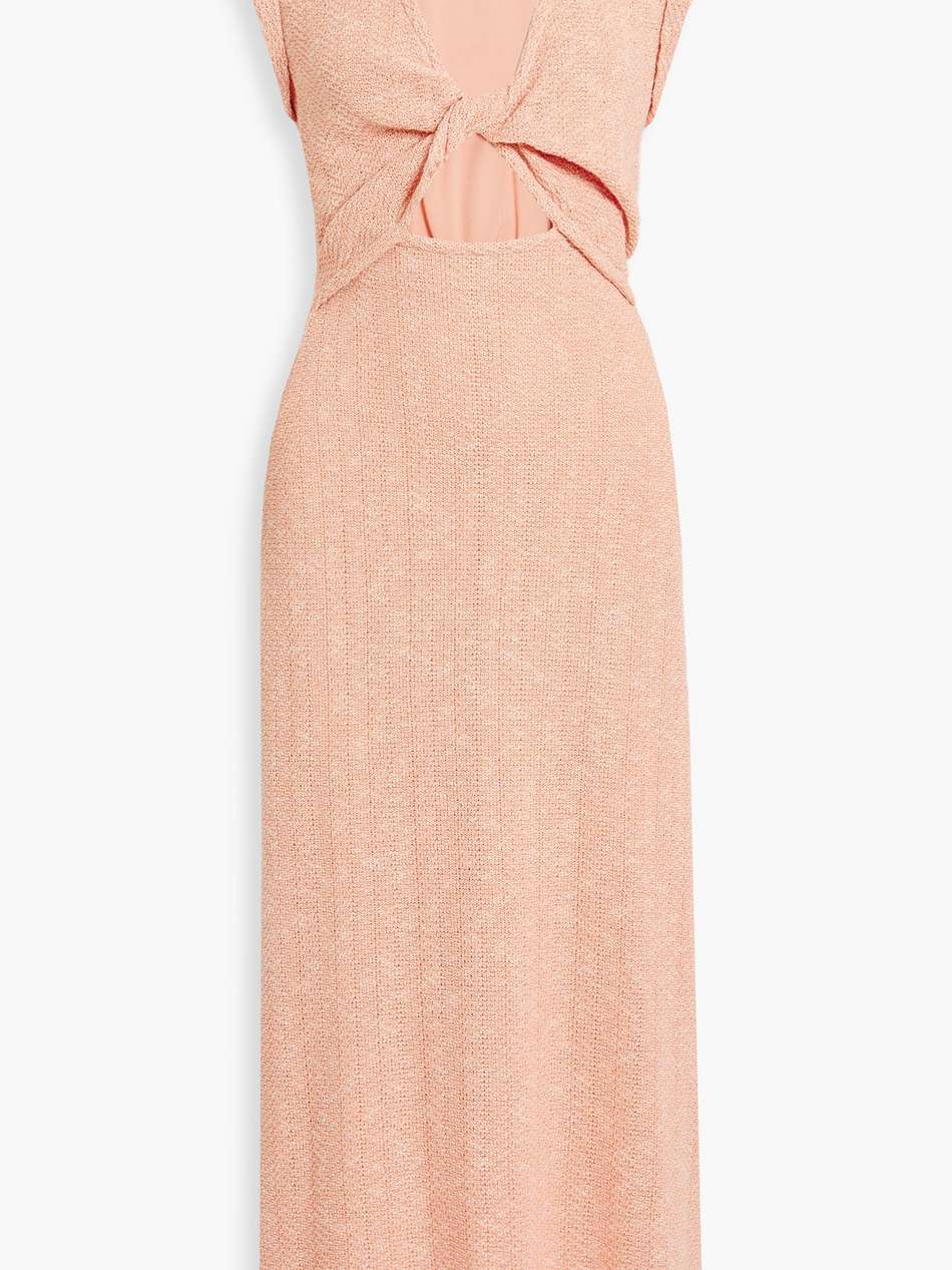 barbara cutout twisted cotton-blend midi dress