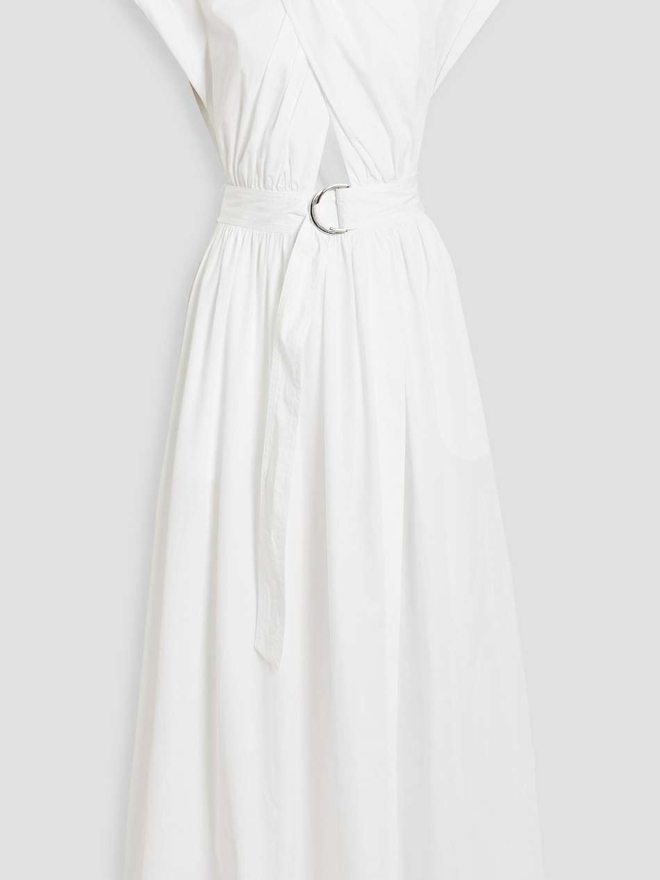 celeste wrap-effect cutout cotton-poplin maxi dress