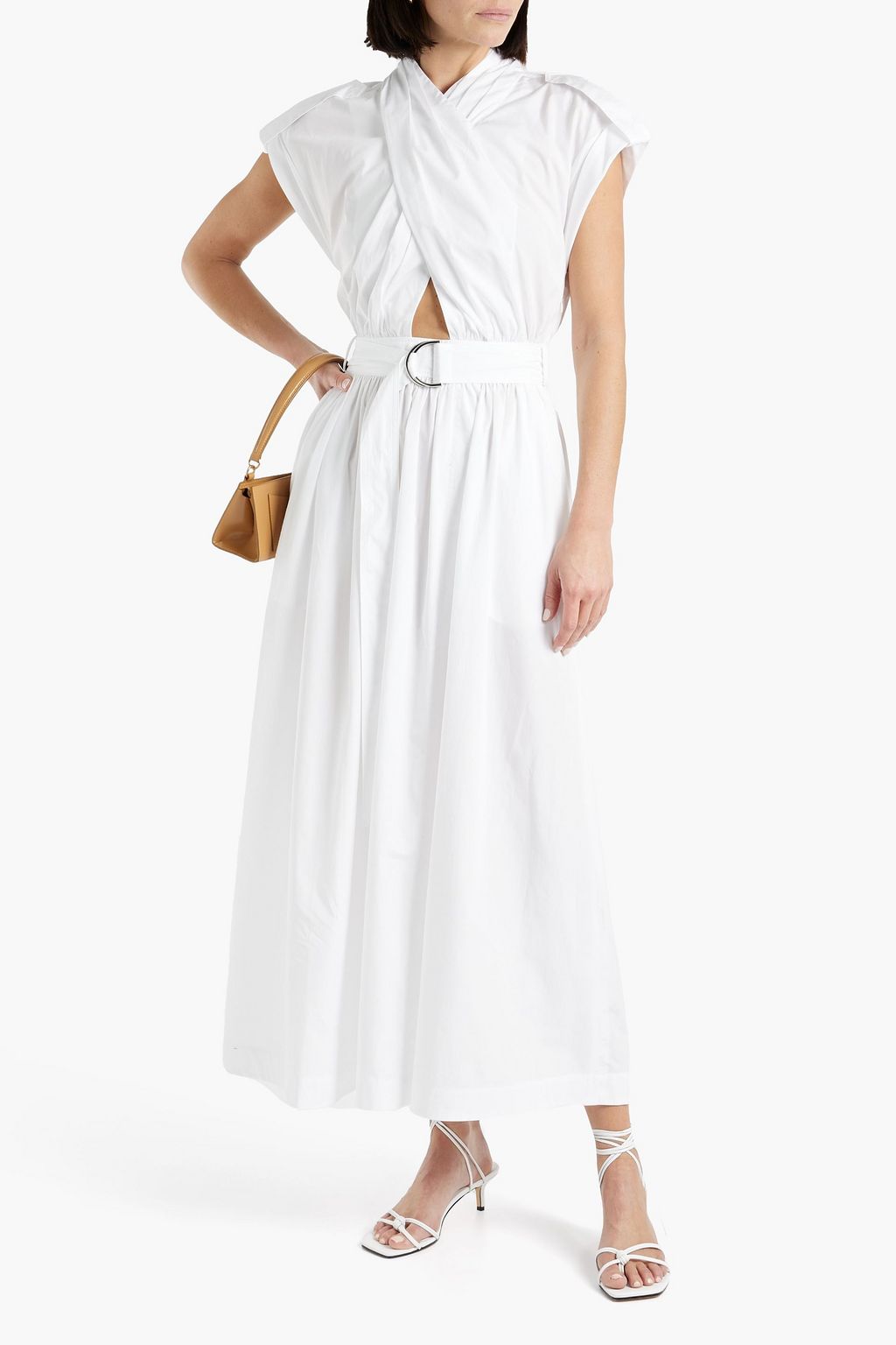 DEREK LAM 10 CROSBY Celeste wrap-effect gathered cotton-poplin dress