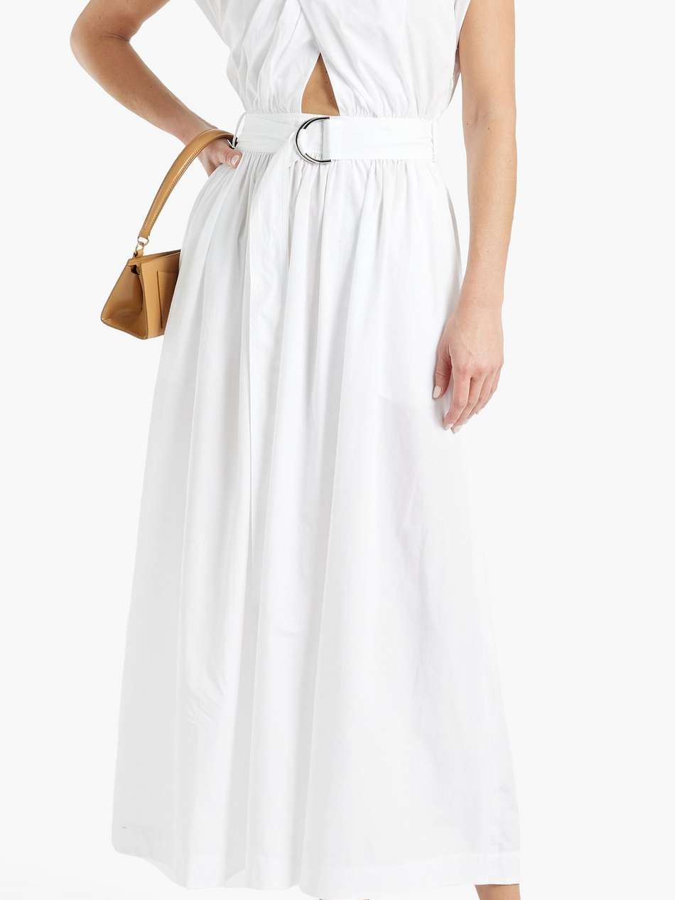 celeste wrap-effect cutout cotton-poplin maxi dress