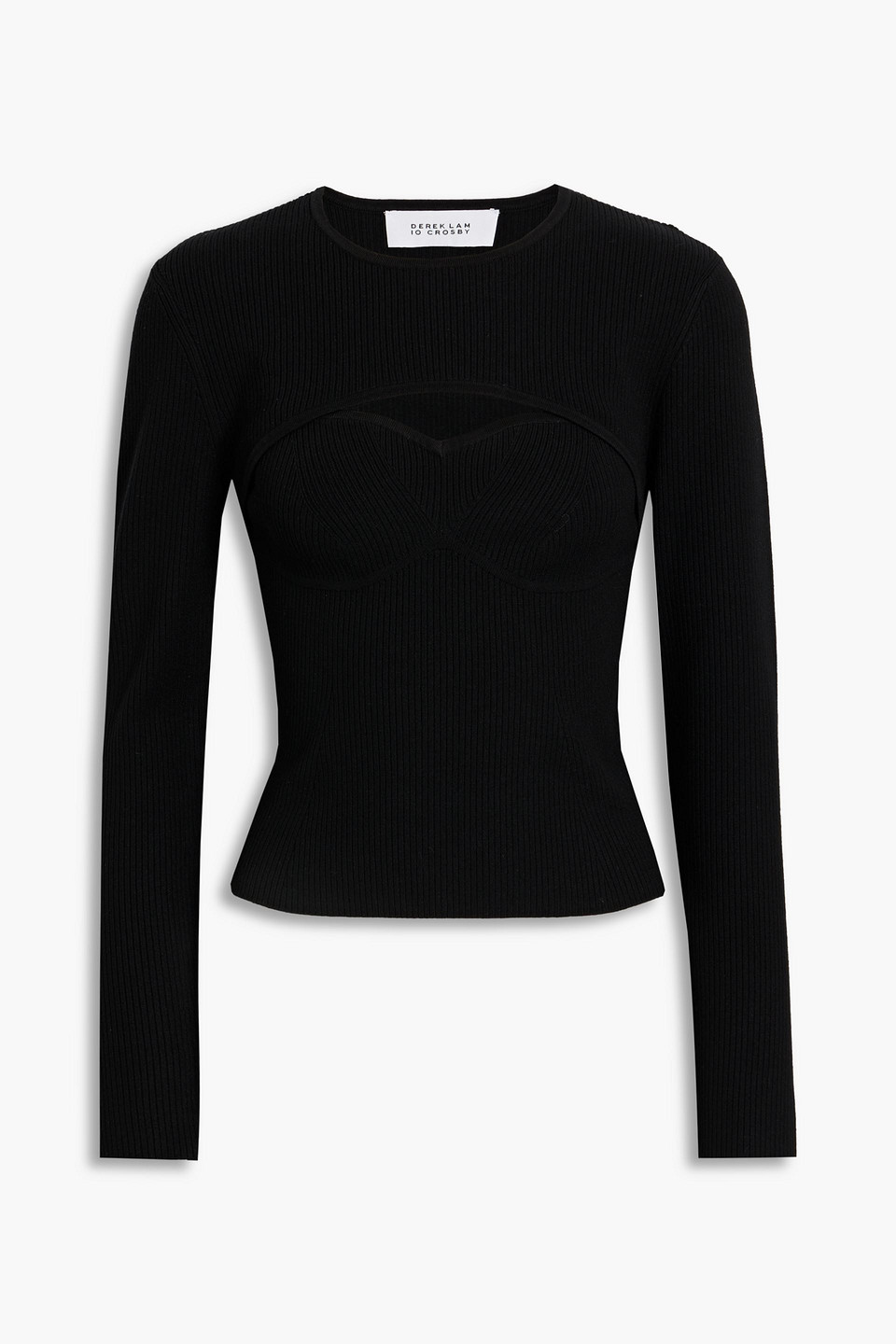 Derek Lam 10 Crosby Nessa Convertible Ribbed-knit Top In Black