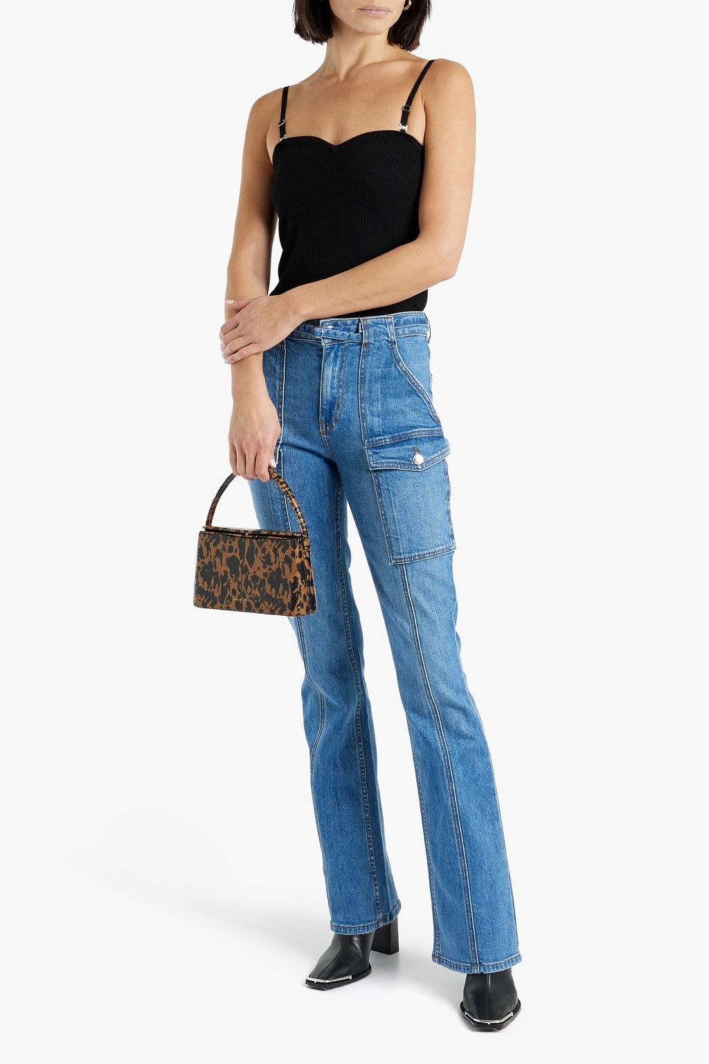 DEREK LAM 10 CROSBY Nessa convertible ribbed-knit top