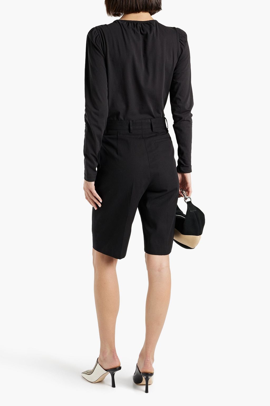 DEREK LAM 10 CROSBY Kary gathered cotton-jersey top