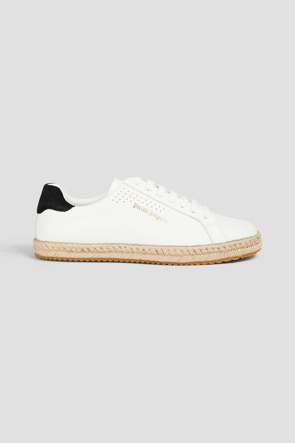 PALM ANGELS Palm One perforated leather espadrille sneakers | THE OUTNET