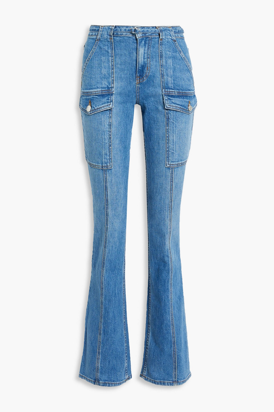 Aspen belted high-rise flared jeans