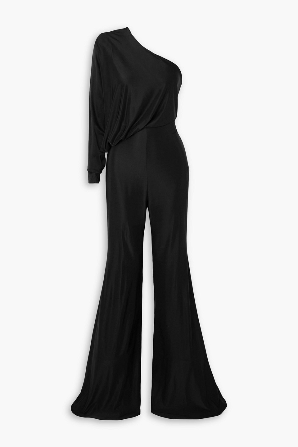 ALEXANDRE VAUTHIER ONE-SHOULDER DRAPED SATIN JUMPSUIT
