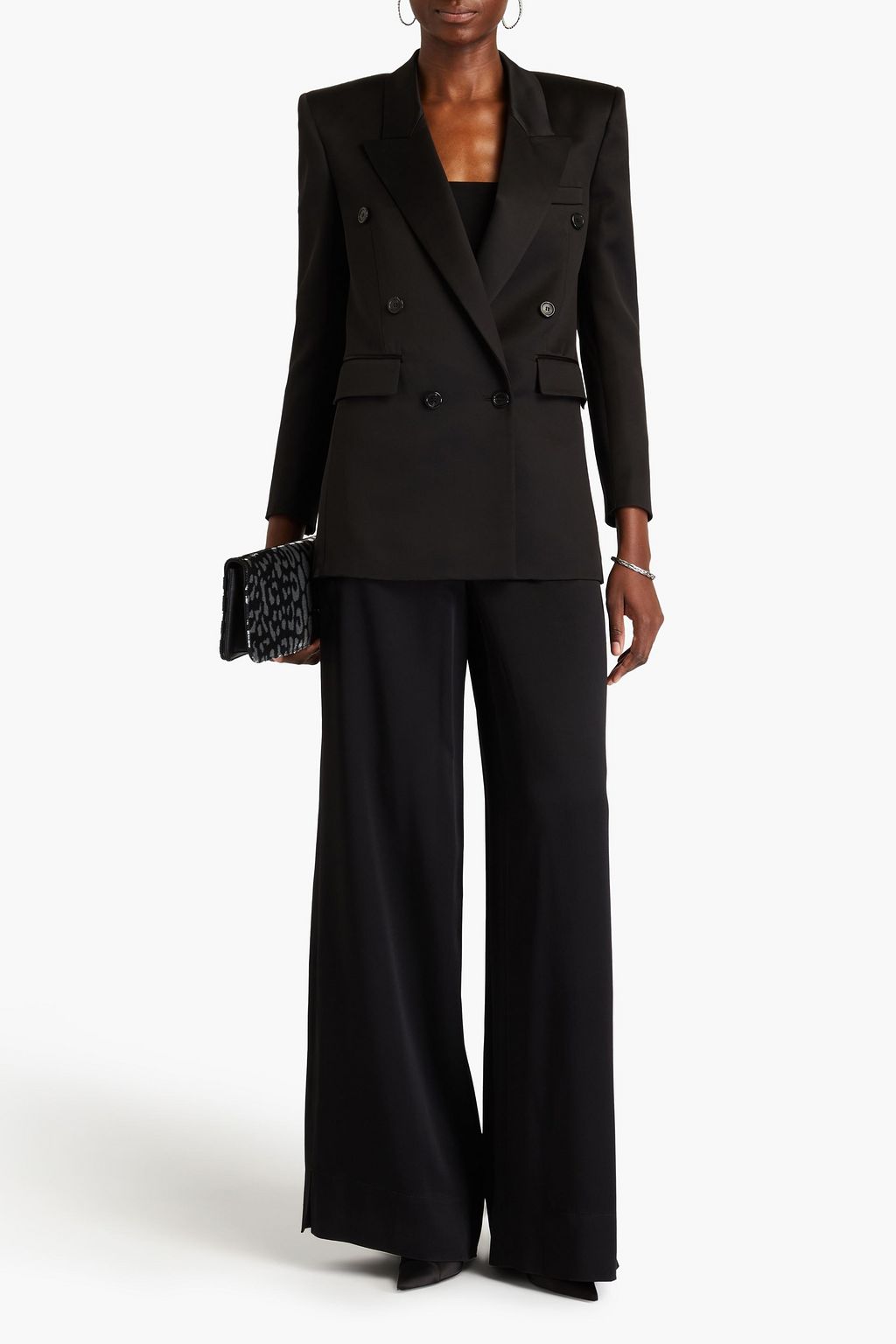 SAINT LAURENT Double-breasted satin blazer