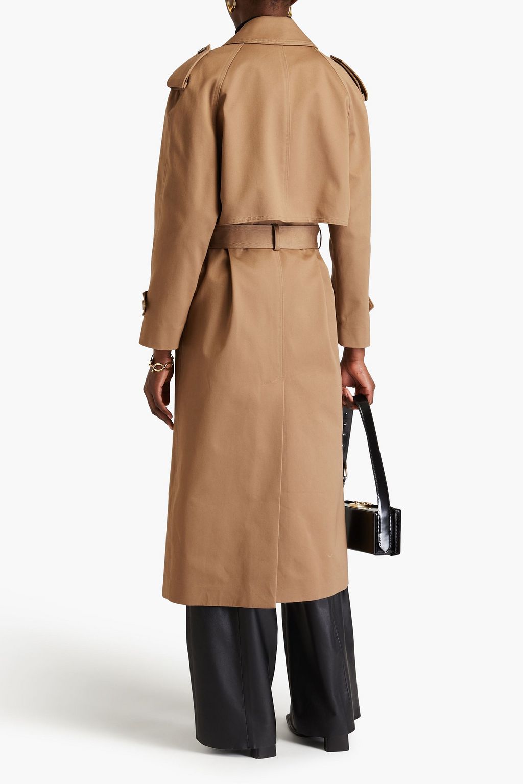 SAINT LAURENT Belted cotton-blend trench coat
