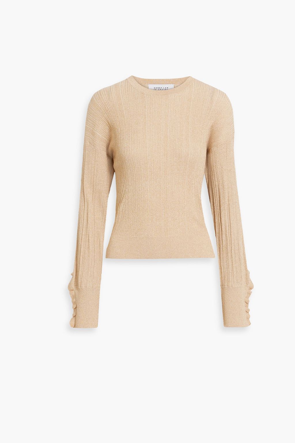 DEREK LAM 10 CROSBY Metallic ribbed cotton-blend sweater | THE OUTNET