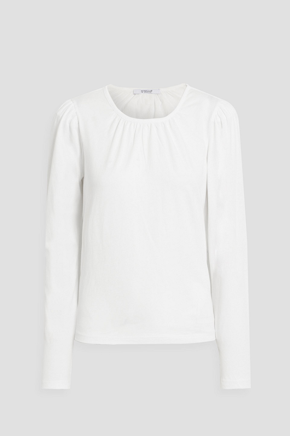 DEREK LAM 10 CROSBY KARY GATHERED COTTON-JERSEY TOP,3074457345634082136