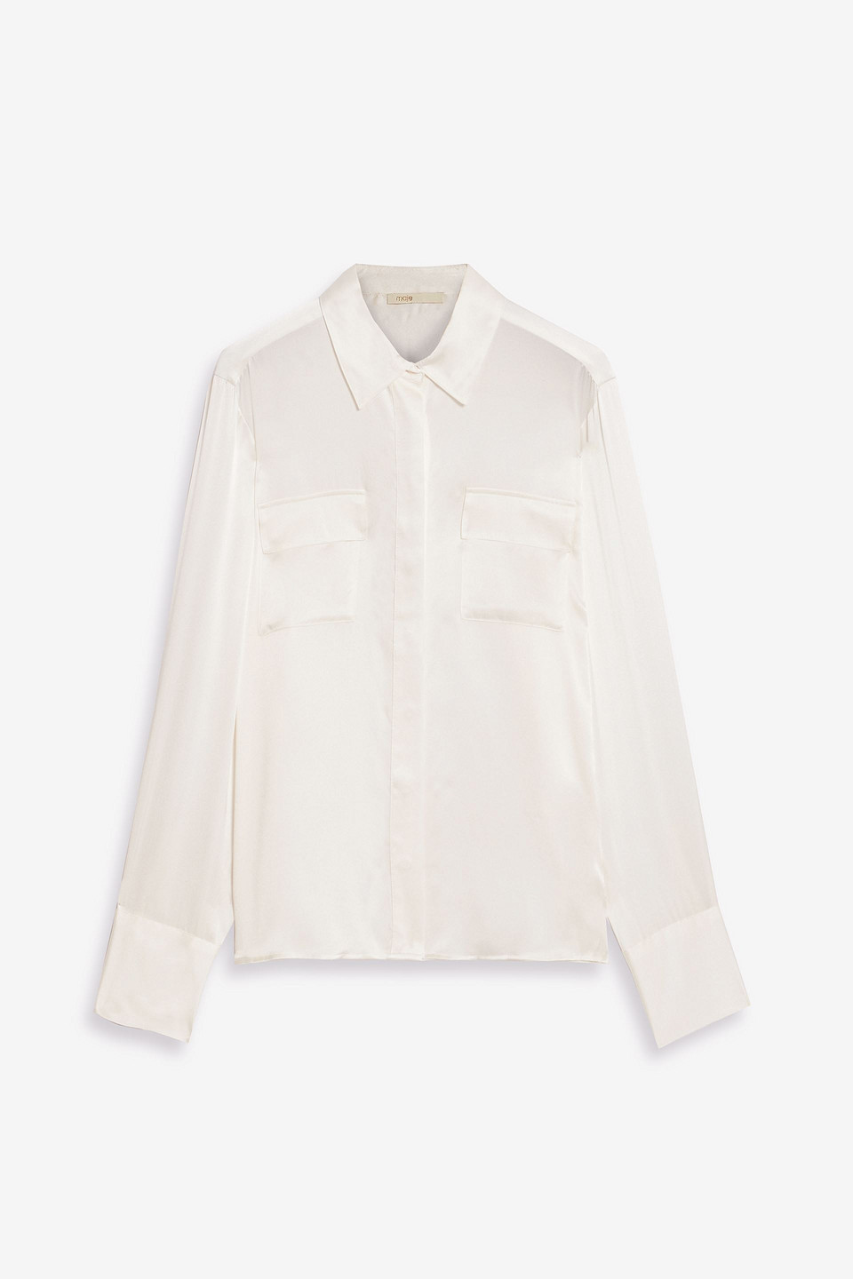 Maje Maja Silk Button-up Blouse In Off-white
