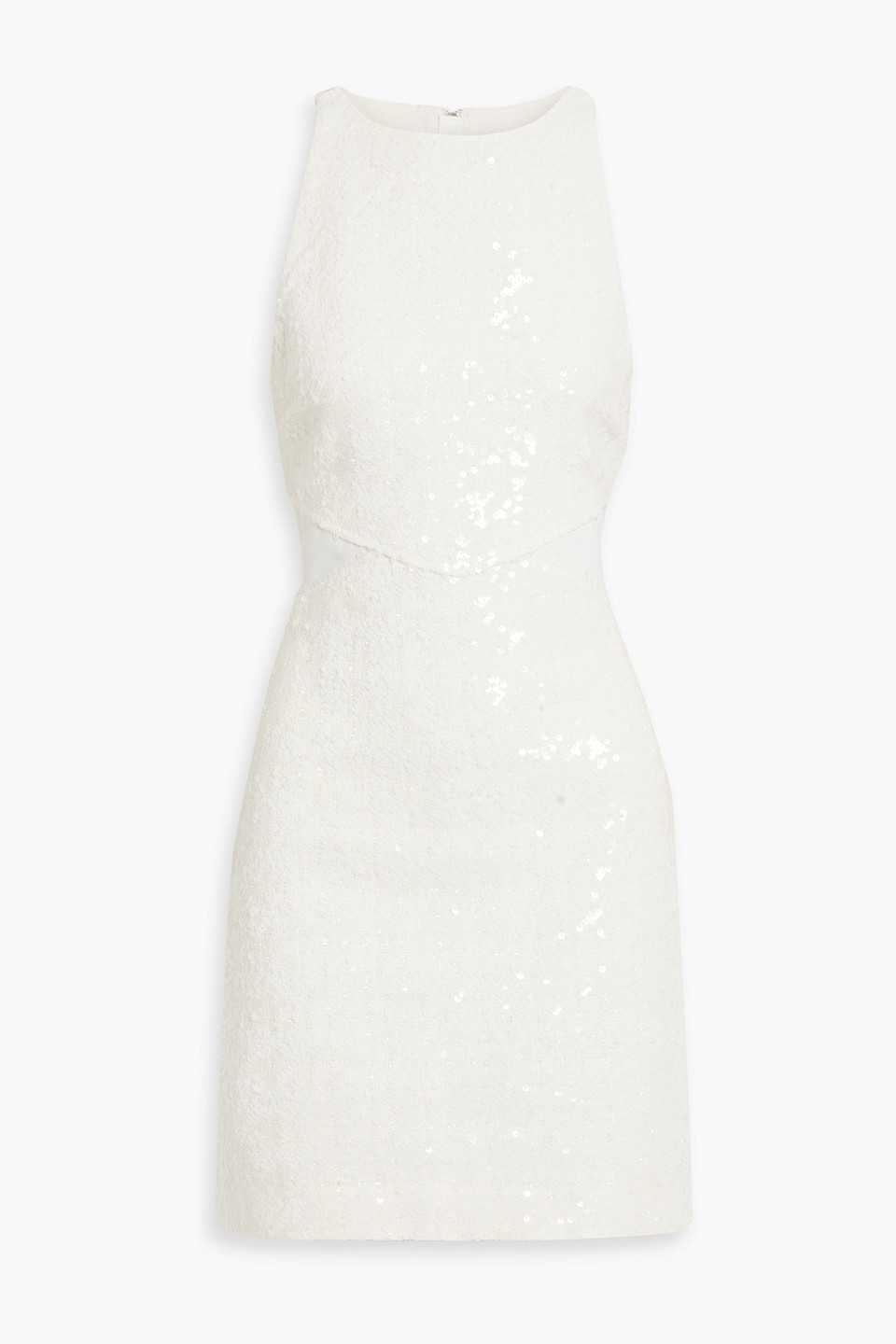 Shop Derek Lam 10 Crosby Serenity Cutout Sequined Tweed Mini Dress In Off-white