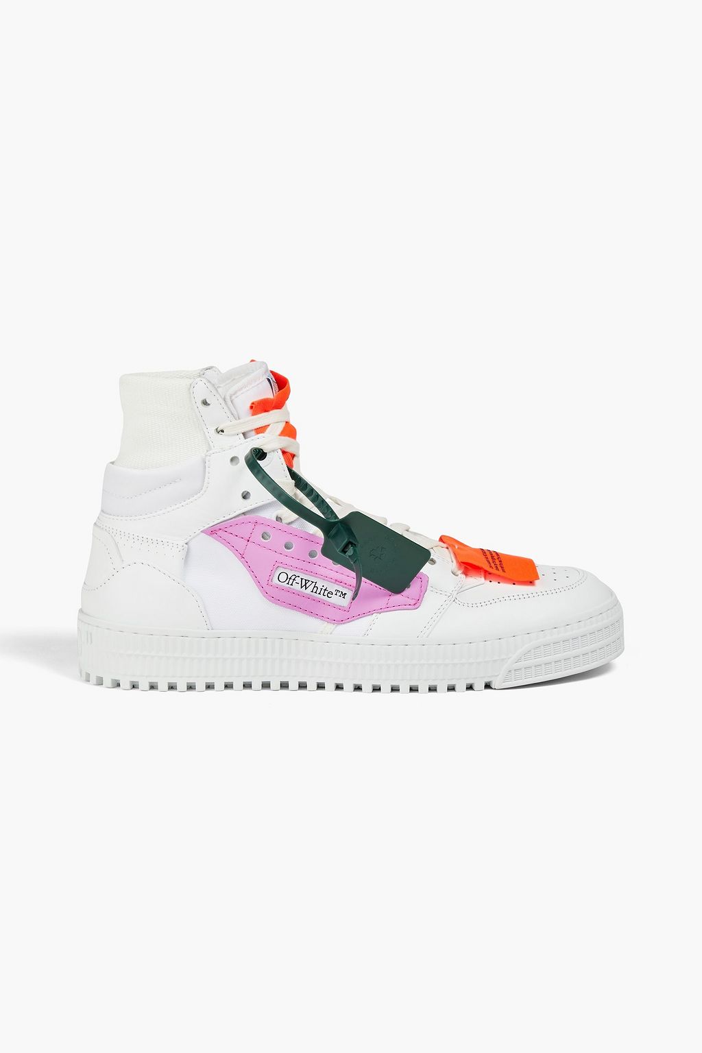 OFF-WHITE™ 3.0 Off Court appliquéd canvas and leather high-top sneakers ...