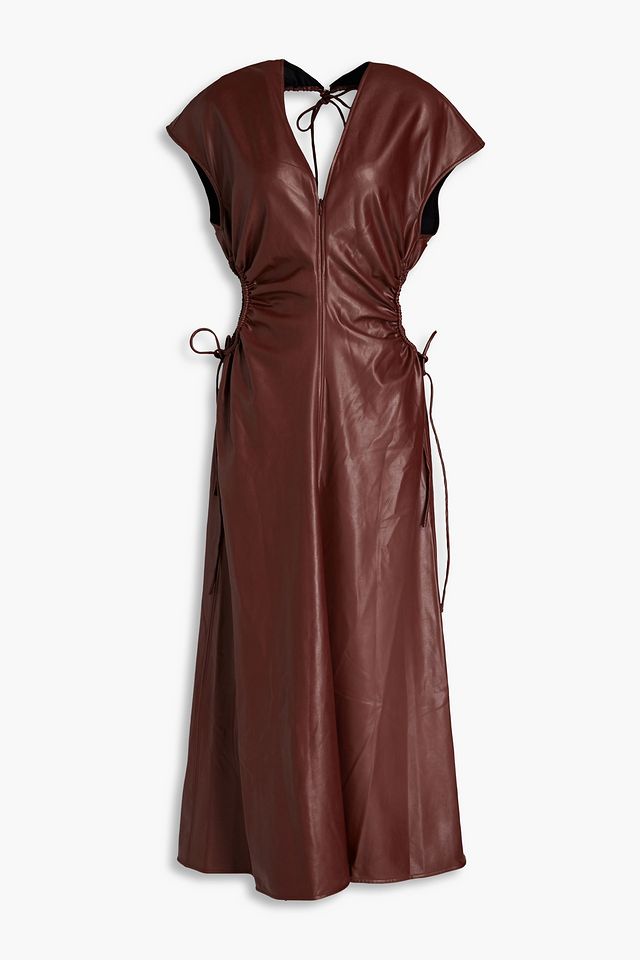Syna cutout faux leather midi dress