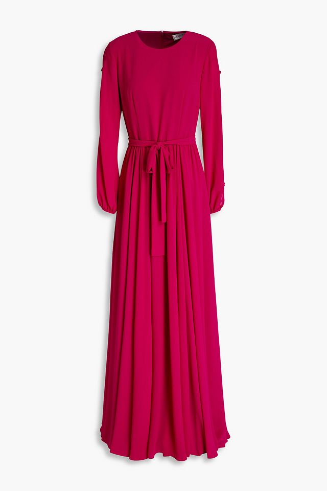 Gathered crepe maxi dress