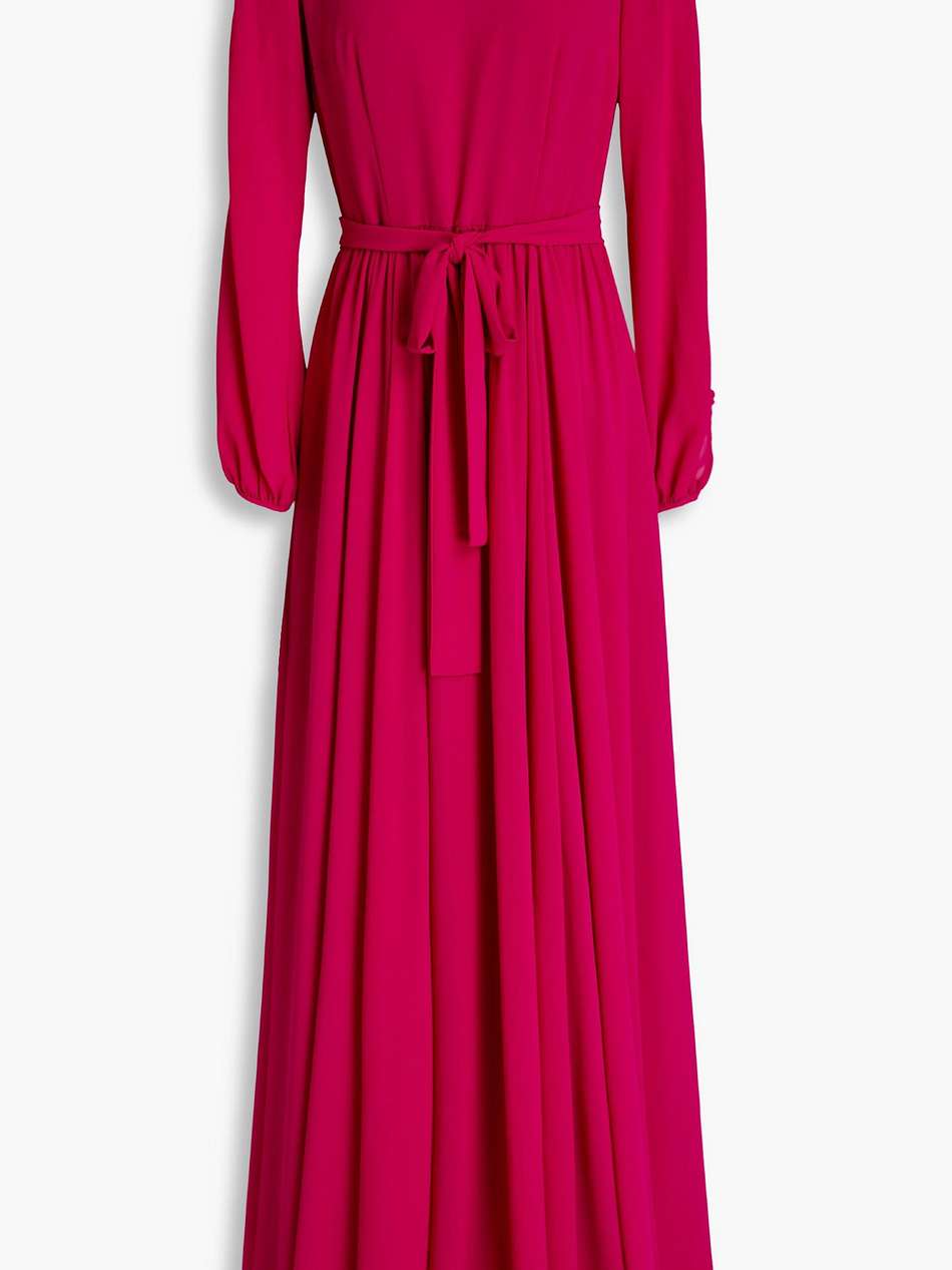 gathered crepe maxi dress