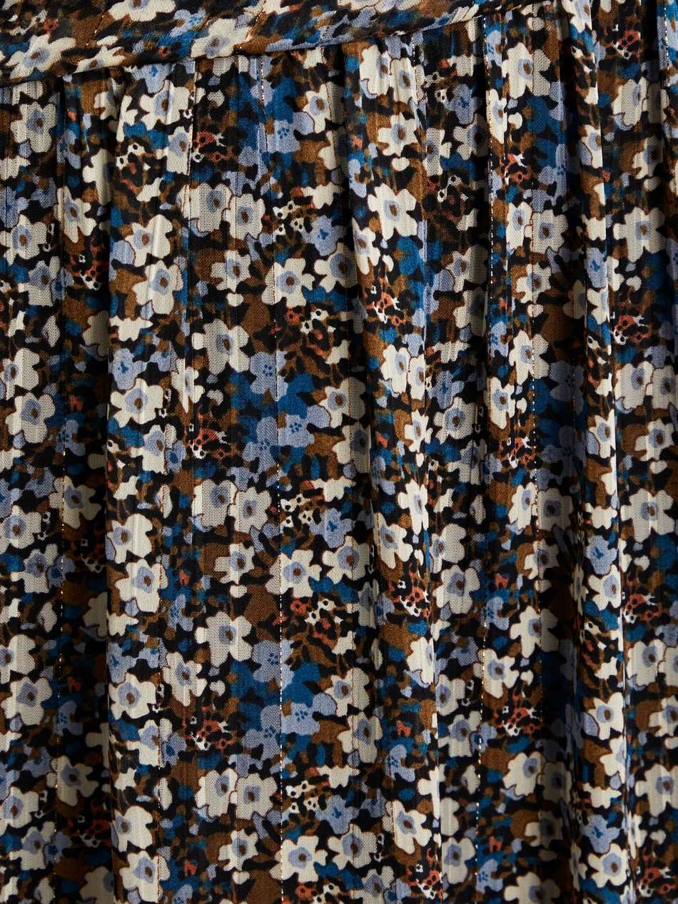 gathered floral-print georgette maxi dress