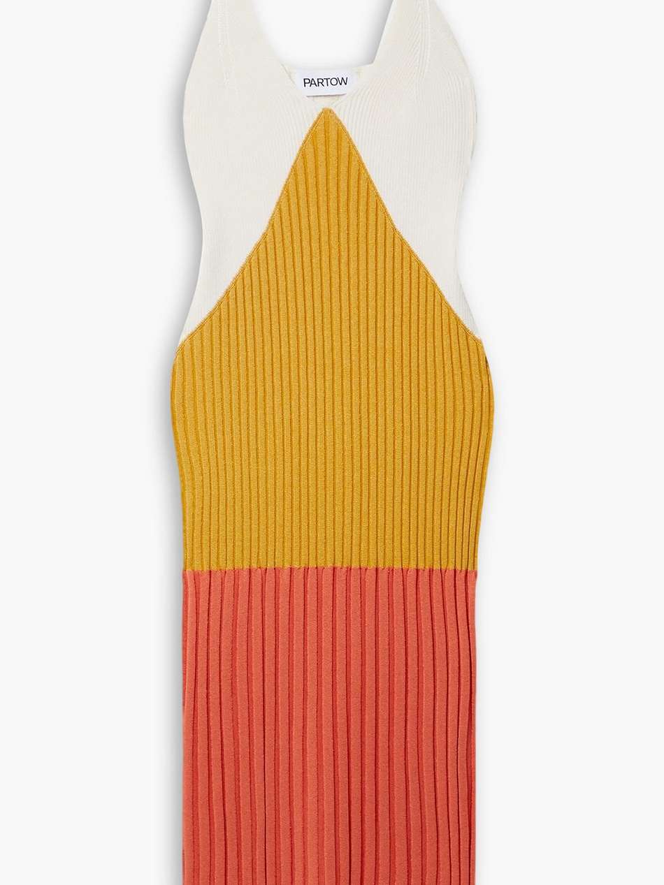 marilyn color-block ribbed-knit midi dress