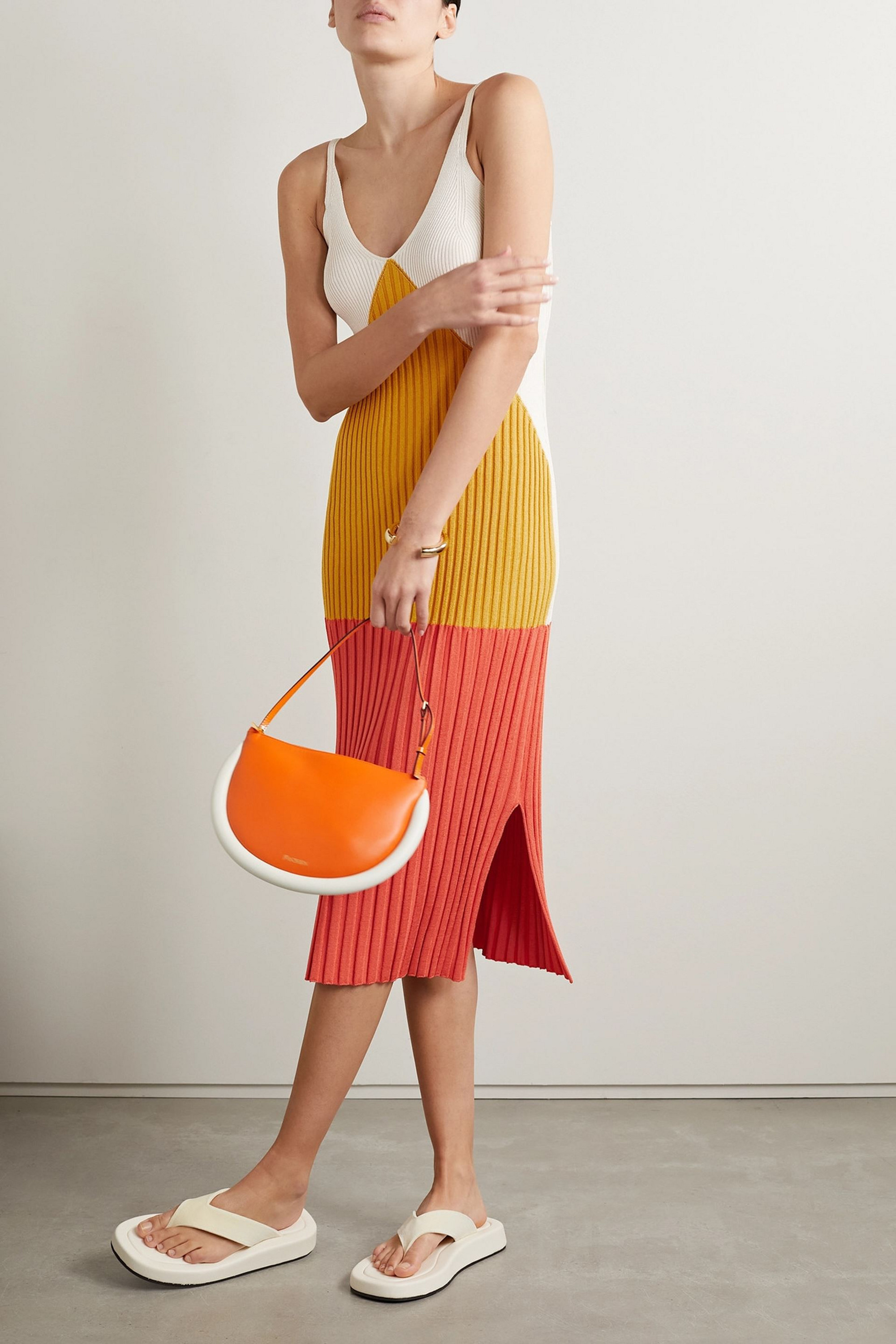 PARTOW Marilyn color-block ribbed-knit midi dress