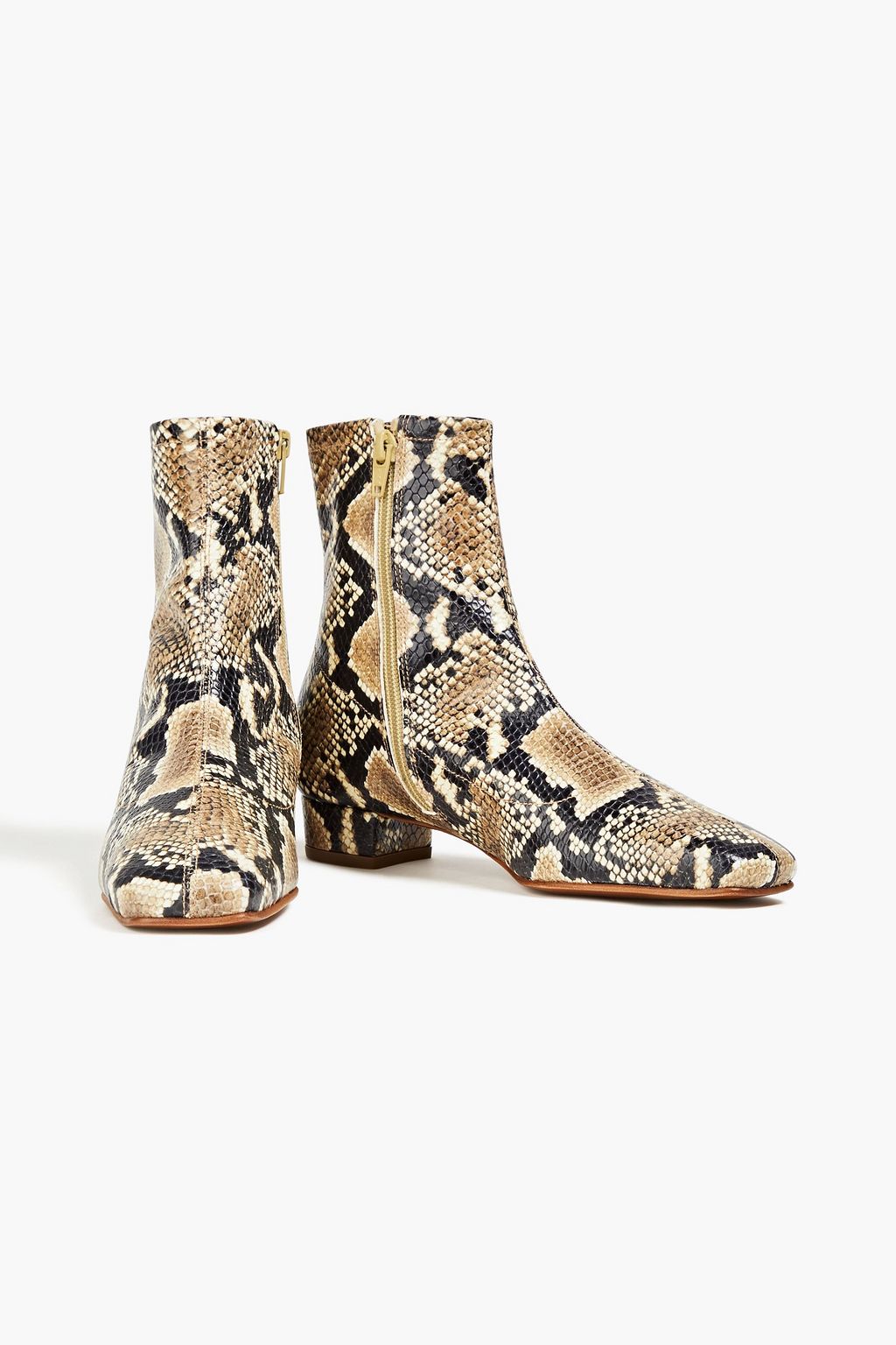 BY FAR Este 25 snake-effect leather ankle boots