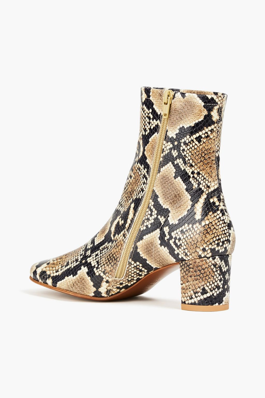 BY FAR Sofia 50 snake-effect leather ankle boots
