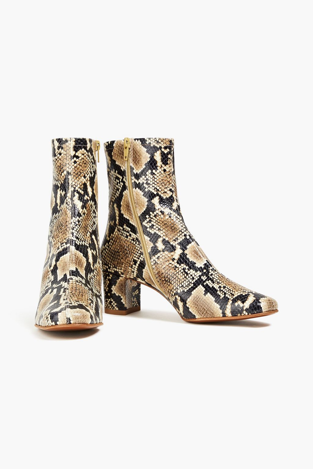 BY FAR Sofia 50 snake-effect leather ankle boots