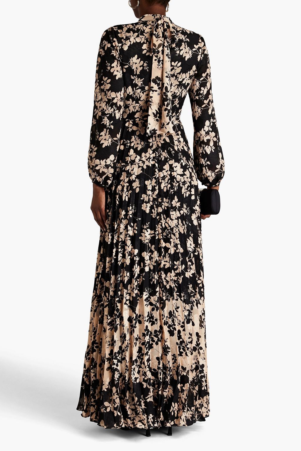 MIKAEL AGHAL Pleated floral-print jacquard maxi dress | THE OUTNET