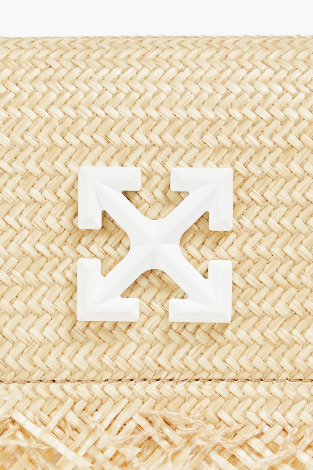OFF-WHITE™ Jitney leather and raffia wallet