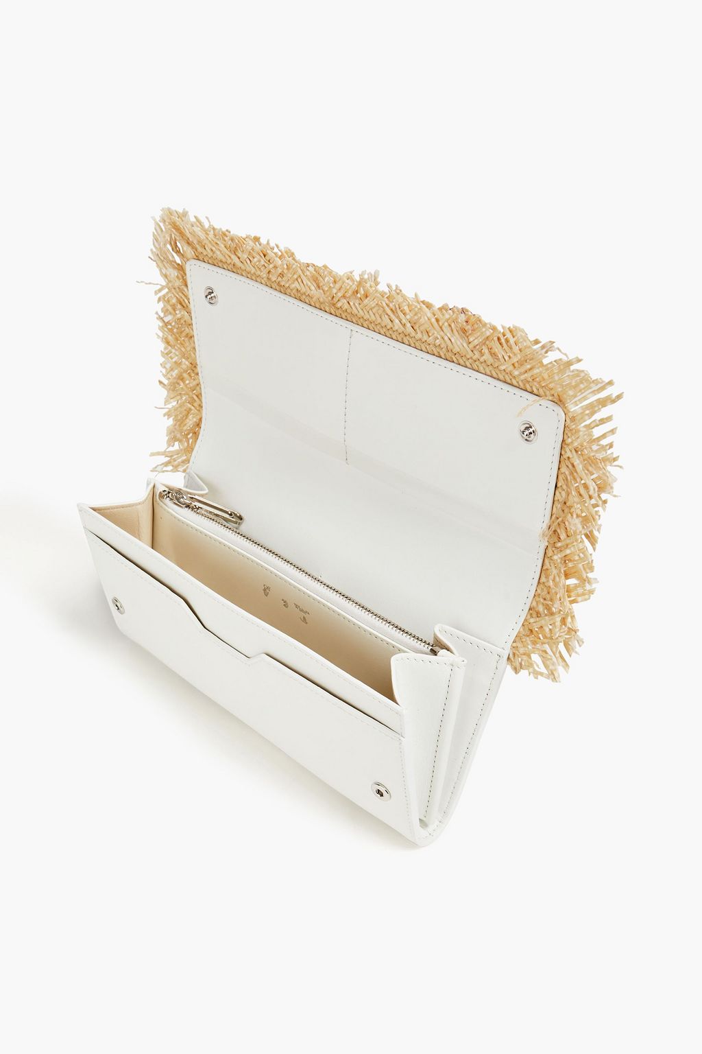 OFF-WHITE™ Jitney leather and raffia wallet