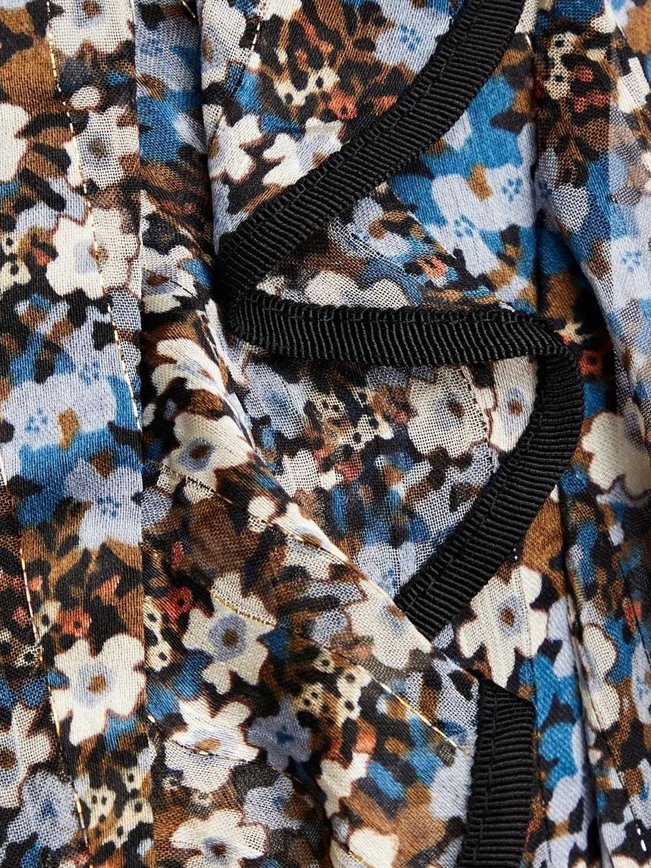 ruffled floral-print jacquard dress