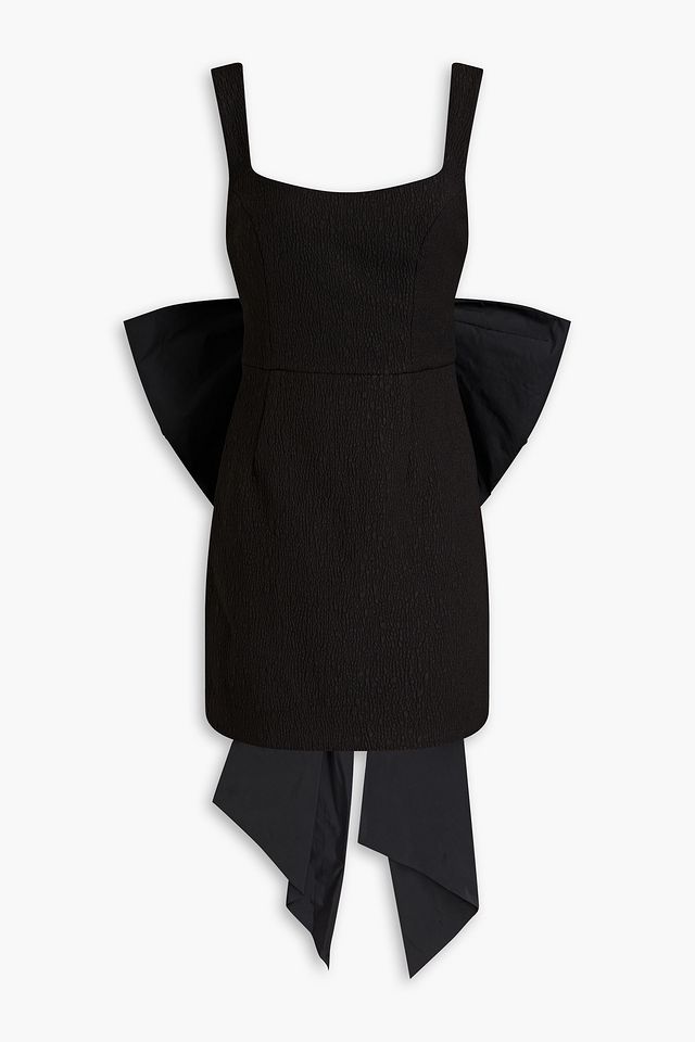 Calla bow-embellished cloqué mini dress